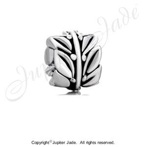 FREE S/H  Round Leaf Spacer Charm - Fits Pandora